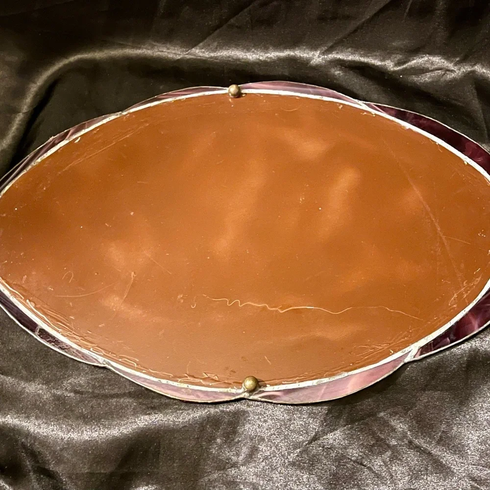 Stained Slag Glass/Mirrored Vanity Tray